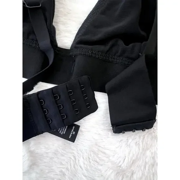 SKIMS Cotton Rib Triangle Bralette 3X Onyx Black Comfy Chic - Picture 5 of 6